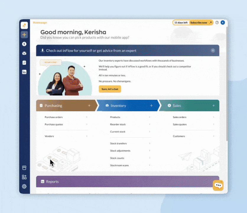 Steps for how to import product groups into inFlow.